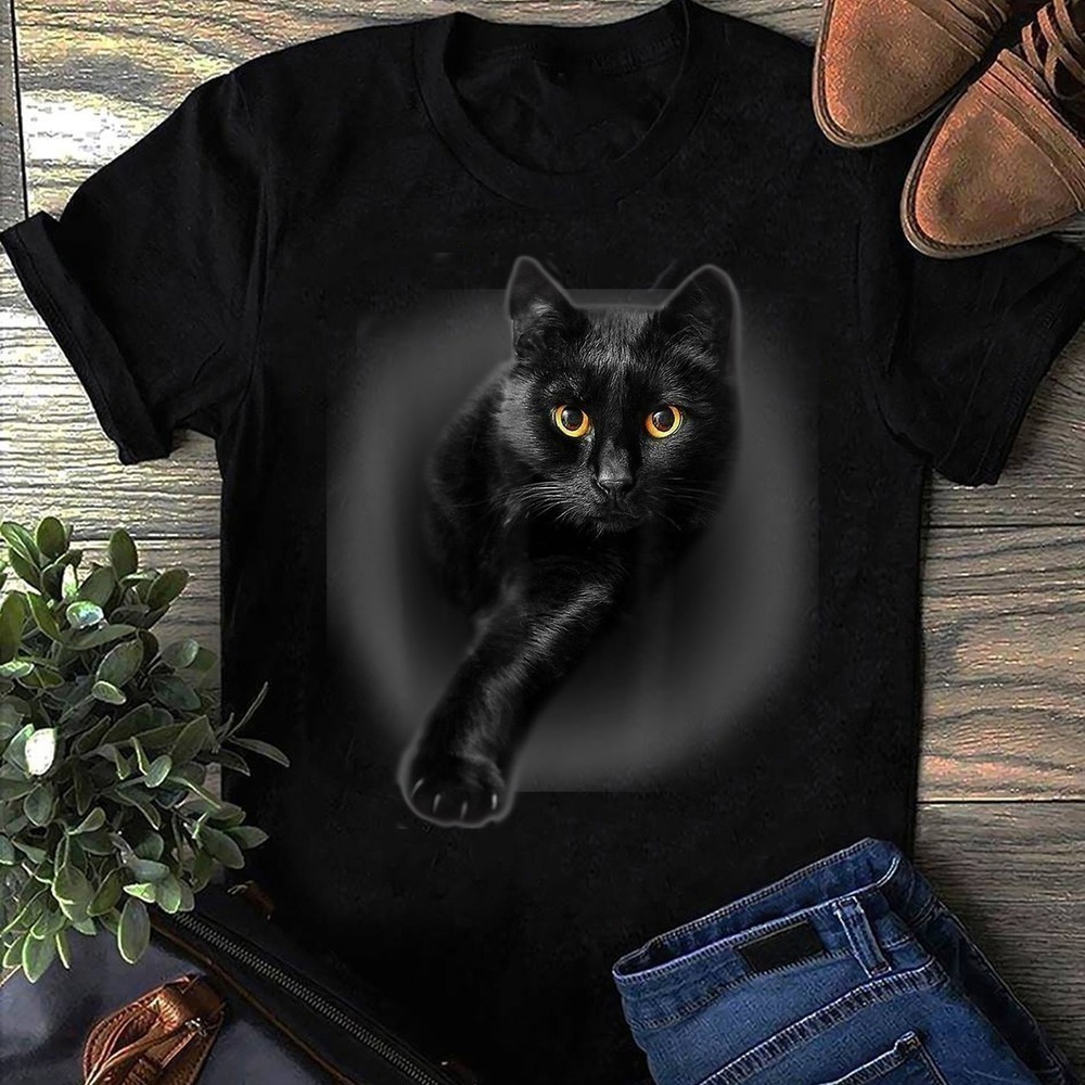 Black Cat Yellow Eyes T-Shirt
